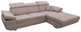 CASTELO L-alakú, ággyá alakítható jobb oldali sarokkanapé tárolóval, bézs