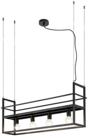 ONLI - Csillár zsinóron polccal JEFFER 4xE27/22W/230V fekete