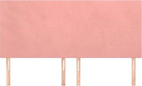 rózsaszín bársony fejtámla 200 x 5 x 118/128 cm
