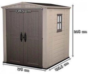 FACTOR 6x6 kerti ház, beige-taupe színben