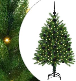 vidaXL Karácsonyfa 150 LED-del állvánnyal Zöld 120 cm PE