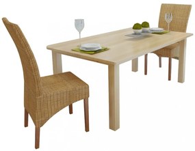 vidaXL 2 db barna természetes rattan étkezőszék