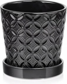 Kerámia kaspó fekete állvánnyal 15cm Polnix 15.022.15