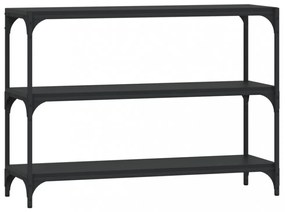 fekete szerelt fa és acél könyvszekrény 100 x 33 x 70,5 cm