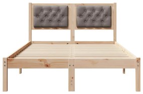 Ágykeret fejtámlával Tópszínű 135 x 190 cm szövet