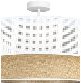 Felületre szerelt BORHO csillár 1xE27/60W/230V fehér/juta