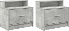 vidaXL 2 db betonszürke éjjeliszekrény fiókkal 51 x 31 x 47 cm