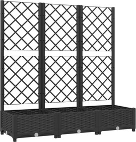 vidaXL fekete kerti virágláda ráccsal 120 x 40 x 121,5 cm PP