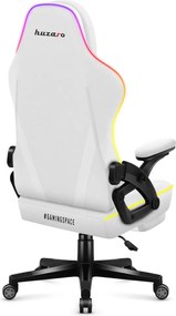 Gamer szék, RGB Smart LED, lábtartóval fehér