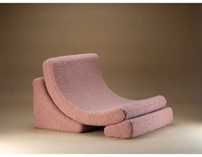 Rózsaszín buklé gyerek fotel Moon – Wigiwama