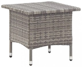 szürke polyrattan teázóasztal 50 x 50 x 47 cm