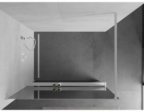 Mexen Kioto+, Walk-In zuhanyparaván polccal és akasztóval 70 x 200 cm, 8 mm tükörmintás üveg, fehér profil, 800-070-121-20-50