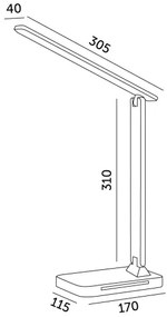 LED Dimmelhető lámpa vezeték nélküli QI töltéssel, kijelzővel és USB porttal LED/7W/230V 3000-6000K