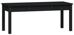 fekete tömör fenyőfa kerti pad 109x44x45 cm