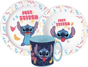 Disney Lilo és Stitch, A csillagkutya Just étkészlet, micro műanyag szett bögrével 390 ml