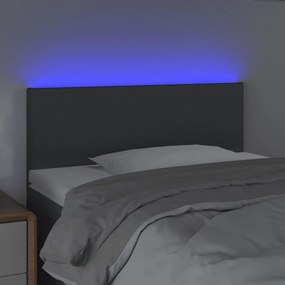 sötétszürke szövet LED-es fejtámla 100x5x78/88 cm