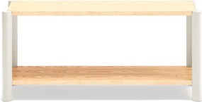 Krémszínű-világos natúr színű polcos állvány tölgyfa dekorral 126x59x43 cm Bona – Teulat