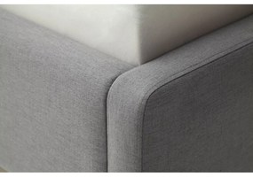 Szürke kárpitozott ágyneműtartós franciaágy ágyráccsal 140x200 cm Mattis – Meise Möbel