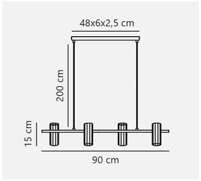 Nordlux - Kábeles csillár ALANIS 4xGU10/15W/230V sárgaréz