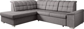 Kinyitható ülőgarnitúra, barnásszürke, balos, OREO ROH