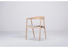 Muna étkezőszék tömör tölgyből, kékesszürke ülőrésszel - Gazzda