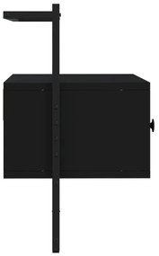 fekete szerelt fa fali TV szekrény 60,5 x 30 x 51 cm