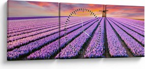Kép - virágfarm (órával) (90x30 cm)