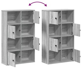 szürke sonoma színű szerelt fa könyvespolc 60x24x101,5 cm