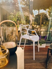 Szett 4 db műanyag szék KATO, mustárszínű