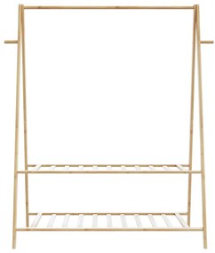 bambusz ruhaállvány polcokkal 132 x 45,5 x 150,5 cm