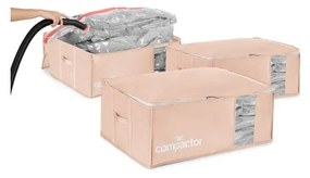 Vákuumos műanyag ruhatároló doboz szett 3 db-os 65x45x27 cm Pink Edition – Compactor