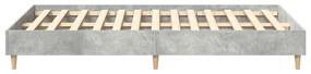 betonszürke szerelt fa ágykeret matrac nélkül 135 x 190 cm