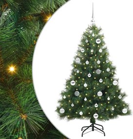 vidaXL Mű karácsonyfa 150 LED-del állvánnyal Zöld 150 cm PE és PVC