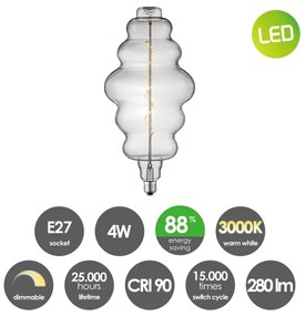 LED állítható fényerő Vintage Edison izzó E27/4W/230V 3000K CRI 90