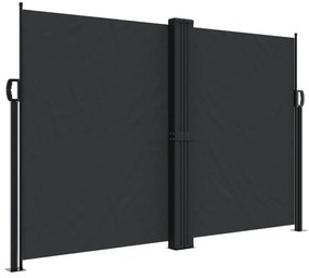 fekete behúzható oldalsó napellenző 160 x 1200 cm