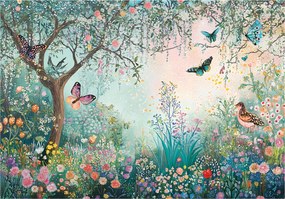 Fotótapéta Gyerekeknek Elvarázsolt Kert Virágok Tapéta Flizelina 400x280