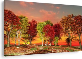 Kép - Színes fák (90x60 cm)