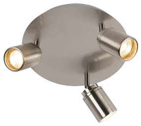 Modern fürdőszoba spotlámpa acél 3-lámpás IP44 - Ducha
