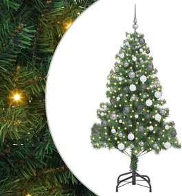 vidaXL Karácsonyfa 300 LED-del állvánnyal Zöld 180 cm PVC