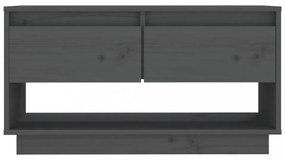 szürke tömör fenyőfa TV-szekrény 74x34x40 cm