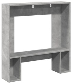 betonszürke szerelt fa kandallóburkolat 81 x 18 x 82 cm