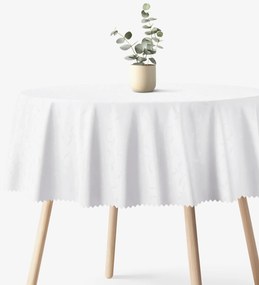 Goldea ünnepi kör alakú teflonos terítő - fehér nagy ornamentekkel ékesített Ø 160 cm