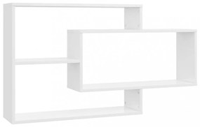 magasfényű fehér szerelt fa fali polc 104 x 20 x 58,5 cm
