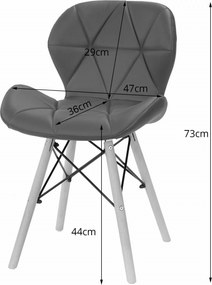 LAGO szürke-fehér szék öko bőrből