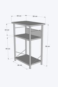 Gurulós tárolóállvány, 55 cm – TR298GNS3101