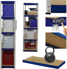 Műhelypolc fém állvány Helios 196x35x35cm 5Px175kg Gyártó