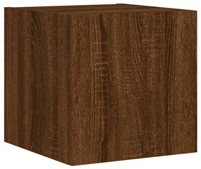 barna tölgyszínű fali TV-szekrény LED-del 30,5x35x30 cm
