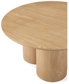 Natúr színű kerek dohányzóasztal tölgyfa dekorral ø 80 cm Lua – MOME