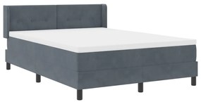 Boxspring Ágy Matrac Sötétszürke 160x200 cm Bőrhatás
