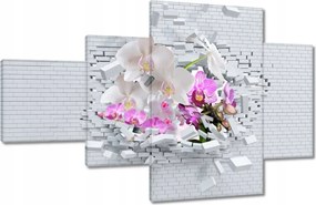 Vászonkép 130x80 Orchidea a falon Virágok